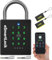 eLinkSmart Heavy Duty Smart Padlock with Key, Pad Lock with Code Keypad, Weatherproof Bluetooth RFID Keyless Electronic Digital Combination Lock for Gate Outdoor Fence Storage Unit Locker Shed Pool