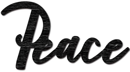 CREATCABIN Wort-Ausschnitt-Schild Peace Aus Holz,Wanddekoration,Wort-Skulptur-Schild Laser,Unvollendete Scheiben,Basteln,DIY-Wandbuchstaben,Schild,Ornamente,Kunstdekoration Für Kranz,Haustür,30x16cm