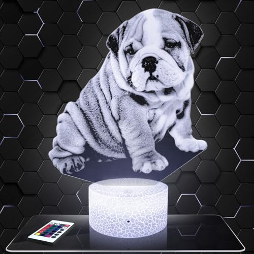 Lampephoto.fr - Lampe Bulldogge-Hund 3D Touch Nachtlicht Haustier