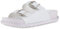 VAN HILL Damen Pantoletten Flach Schnallen Trendy Schuhe 214833 Weiss Nieten 36