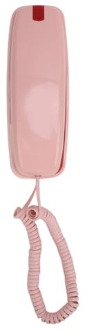Schnurgebundenes Telefon, Einstellbare Lautstärke, Lauter Klingelton, Große Ziffern, Wandmontierbar, Vintage-Stil, für den Heimgebrauch Geeignet (Rosa)