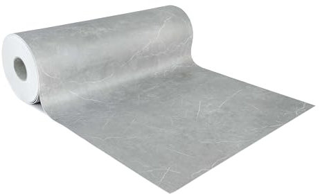 GIURI TESSUTI - Pavimento in PVC - Collezione Prestige - Rivestimento per superfici in Vinile Impermeabile con texture Antiscivolo e supporto Insonorizzante (H. 200 cm, MARBLE MID)