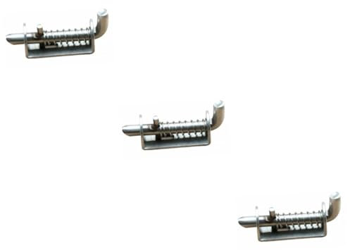 Milisten 3pcs Thickened Stainless Steel Latch for Pet Cage Heavy Duty Spring Bolt Safety Door Lock Easy to Install Latch for Animal Enclosure and Sturdy Design