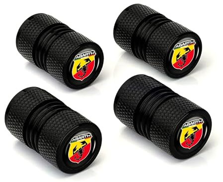 Loujyou 4 Stück Auto Ventilkappen Aluminiumlegierung Wasserdicht Staubdicht für FIAT Abarth 500 Grande Punto Ducato,C
