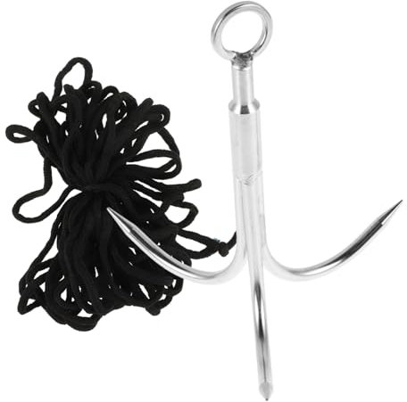 MUSISALY Gancho De Anclaje De Acero Inoxidable Macizo De 3 Puntas Gancho De Agarre con Cuerda Herramienta De Rescate para Pesca Al Aire Color Aleatorio