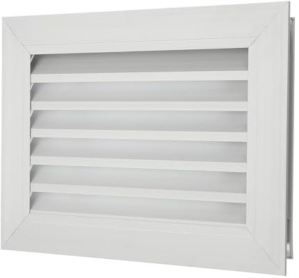 PATIKIL Door Air Vent Cover, 12 x 8, Aluminum Grille Ventilation Cover Louvered for Cabinet Wardrobe Door, Silver Tone