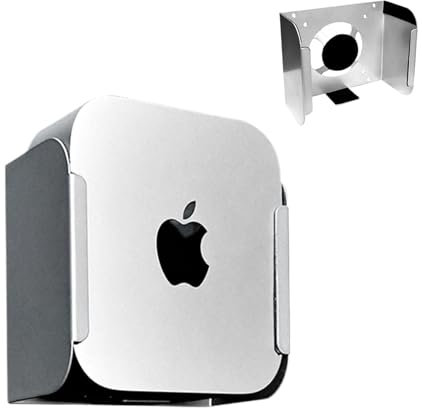 Aluminum Stand for Apple Mac Mini M4/M4 Pro 2024, Mac Mini M4 Ventilation and Heat Dissipation Holder, 3 in 1 Mac Mini M4 Pro Mount Accessories Compatible with Under Desk, Wall, behind Monitor