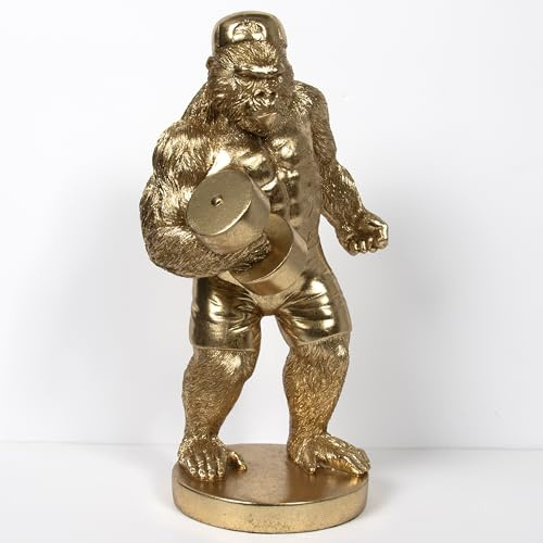 Lesser & Pavey Animals with Attitude Gorilla Dumbell Home Decor Figurines & Ornaments For Home & Office | Decorative Accessories Statues For Indoor & Outdoor | Lovely Gifts for Women & Men
