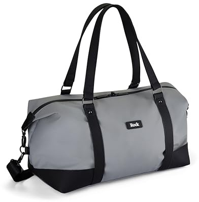 Rock Harper 20L Small Ryanair Cabin Holdall - Grey | Ryanair Compliant - Laptop Section - Waterproof Kissing Zips - Trolley Strap - Removable Strap - 0.6kg - 40x20x25cm Size