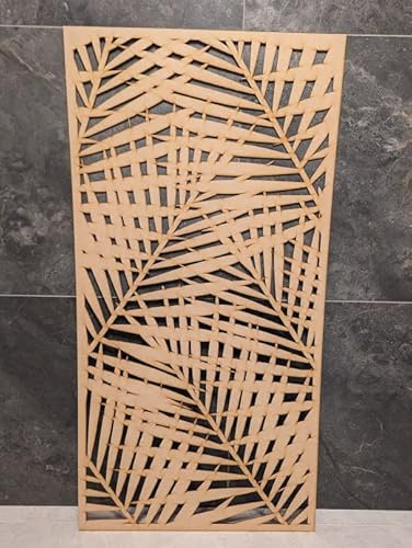 Modern Decorative Wooden Panel, Laser Cut MDF Radiator Cover Grille, Wall Divider, 1200mm x 610mm x 3mm, Primed White and unprimed 0144 (Primed White)
