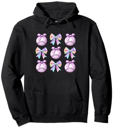 Baseball Coquette Archi Carino Viola Trendy Sport Donna Felpa con Cappuccio