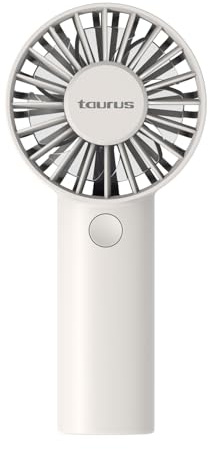 Taurus ventilador portátil de mano Air Lite con motor BLDC ultrasilencioso | Recargable USB-C, hasta 7 h de autonomía, 3 velocidades, mini ventilador compacto de sobremesa