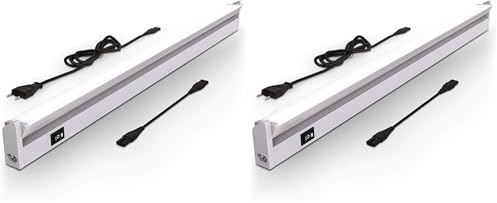B.K.Licht - LED Leiste mit Ein-Ausschalter, warmweiß bis neutralweiß einstellbar, erweiterbar, Unterbauleuchte Küche, LED Lichtleiste Küche, Schrankbeleuchtung, Lampe, 54,7x6,1x2,4 cm, Silberfarbig