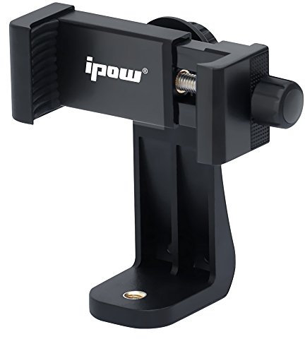 Ipow Universal Handy Stativ Adapter Smartphone Halterung Kompatible mit Stativ Tripod Selfie Stick Monopod mit Standard 1/4-20 Schraubenkopf, für iPhone Samsung Huawei u.m (Schwarz)