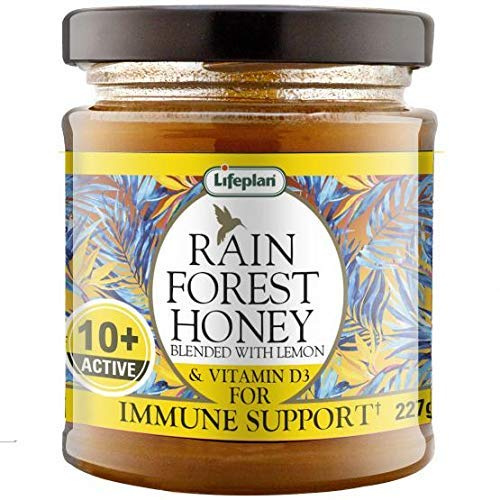 Lifeplan Rainforest Active 10+ Honey & Lemon - 227g Valdivian Rainforest Honey Blended with Lemon & Vitamin D for Immune Support. Vegetarian, Free from pesticides (1 Pack)