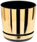 KORAD GOLD MIRROR flower indoor plant pot with saucer plastic gloss modern decorative planter with drainage holes (12 cm - 4.7 inch)