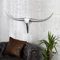 cagü Design Deko Stierschädel Arizona Silber poliertes Aluminium 100cm