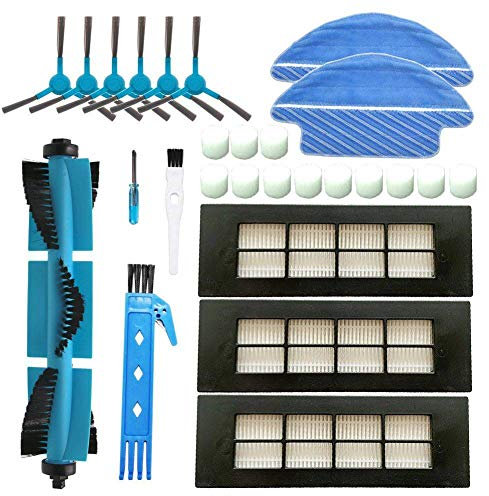 BSDY YQWRFEWYT Kit Accesorios de Recambio para Cecotec Conga Excellence 3090 Robot Aspiradora, Material Premium, Pack Familiar de 1 Cepillo Principal+3 Filtros + 6 Cepillos Laterales + 2 Mopas