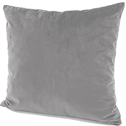 heimtexland ® Samt-Kissen Kissen-Bezug Sofa-Kissen 50x50 Beton-Grau Typ641