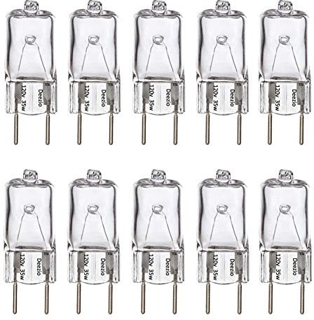 Deezio Xenon G8 35w 120v Bulb 120V T4 Light Bulbs 190Lumen G8 Base 120 Volt JCD Type, Pack of 10
