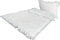 MB Warenhandel24 2-Teilige hochwertige 2 lagige Bettwäsche RÜSCHEN Perkal Weiss mit Silber abgenähten Rüschen 1x 135x200 Bettbezug + 1x 80x80 Kissenbezug