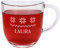 Herz & Heim® Glastasse mit Gravur des Wunschnamen für Glühwein oder Tee (Norweger Muster)