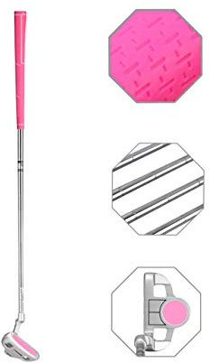 Junior Golf Putter Stainless Steel Indoor Outdoor Putter Right Handed 3 Sizes to Choose Freely(Pink Head+Pink Grip, 27inch)