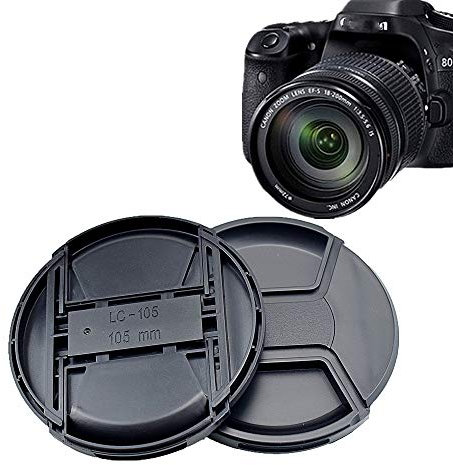 Copriobiettivo per fotocamera da 105mm, copriobiettivo o centrale, per Nikon, Canon, Sony e altre fotocamere DSLR (105mm Tappo coprilente).