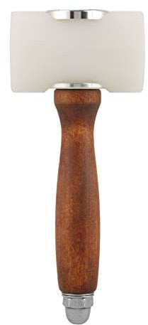 Fdit Leather Carving Hammer Leather Mallet Cowhide Sew DIY Leathercraft Mallet Nylon T Head with Wood Handle
