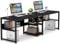 Tribesigns Schreibtisch Computertisch 200 x 60 x 75 cm Doppelter Langer Schreibtisch Holz, computertisch Arbeitstisch PC Tisch Bürotisch Konferenztisch für Home Office, Schwarz