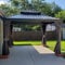 PURPLE LEAF Pavillon 3 x 3.65 m Wasserdicht Stabil Winterfest Gartenpavillon mit Stahldach Hardtop Pavillon mit Seitenteile Alupavillon, Grau