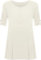 Purple Hanger New Womens Plus Size Stretch Fit Round Neck Plain Button Tops Ladies Three Quarter Turn Up Sleeve T-Shirt Top (22-24, Cream)