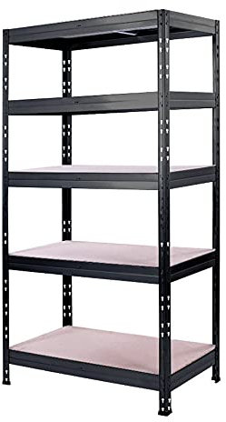 Master Regale Rivet Schwerlastregal mit HDF-Platte 180x90x45cm (HxBxT) 5 Böden 250 kg pro Boden, anthrazitgrau