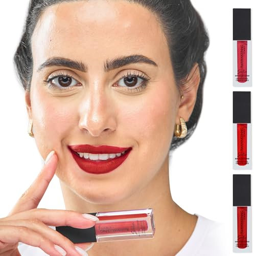Summit G Satin Glossy Liquid Matte Lipstick, Long Lasting Lip Stain, Vitamin E Enriched, Easy Apply Lip Tint Red, Highly Pigmented Transfer Proof, Satin Finish, Water Resistant Formula (Shade–CRIMSON)