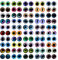 MWOOT 100 Piezas 12MM Juguete Ojos de Vidrio, Colores Glass Cabochon Eyes，Dragon Eyes, 50 Estilo Conejo Gato Dragón Búho Pájaro Humano Ojos para DIY Pascua Ojos Manualidades Muñeca Joyas Decor