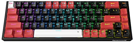 Redragon K631 Pro 65% Wireless RGB Gaming Tastatur, 68 Tasten Hot-swap-fähige Kompakte Mechanische Tastatur mit Hot-swap Free-mod PCB-sockel & Dedizierten Pfeiltasten, Leiser Roter Linearschalter
