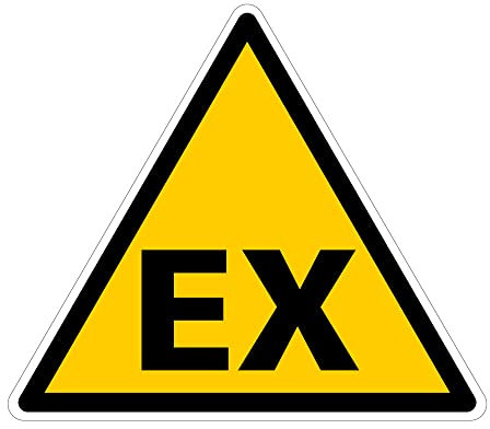 Signalétique.biz France - Panneau Danger EX Matières Explosives ATEX - Autocollant ou PVC - 125x125 mm - Adhésif