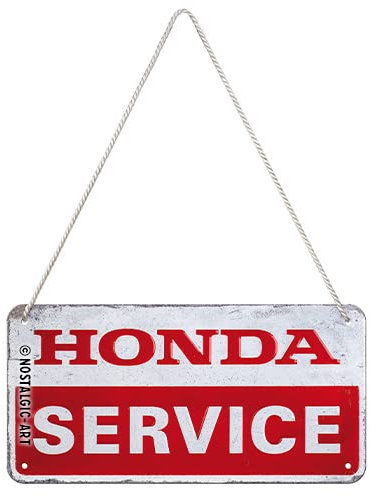 Nostalgic-Art Retro Hängeschild, 10 x 20 cm, Honda MC – Service – Geschenk-Idee für Honda-Zubehör Fans, Original Lizenzprodukt (OLP), aus Metall, Vintage Design, Blechschilder Sprüche