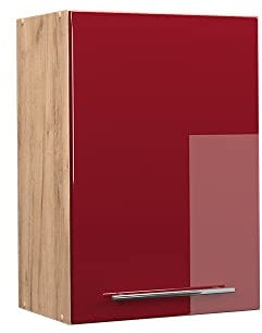 Vicco Hängeschrank Fame-Line, Bordeaux Hochglanz/Goldkraft Eiche, 50 cm