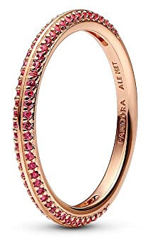 PANDORA ME Pavé-Ring aus rosévergoldeter Metalllegierung mit Cubic Zirkonia, Gr. 50, 189679C02-50