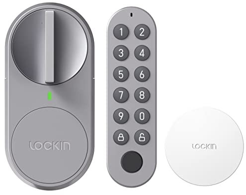 Lockin G30 Keypad Pro Smart Lock avec authentification d'empreintes digitales, rétrofité, anti-chute, compatible Alexa, verrouillage automatique, code PIN, télécommande, serrure de porte, serrure de