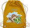 Turnbeutel Rucksack - Dinosaurier Geschenk Dino Geschenke Dinos I - Unisize - Senfgelb - personalisierter beutel kindergarten wäschebeutel kita tier name turnsack sportbeutel baumwolle kinder