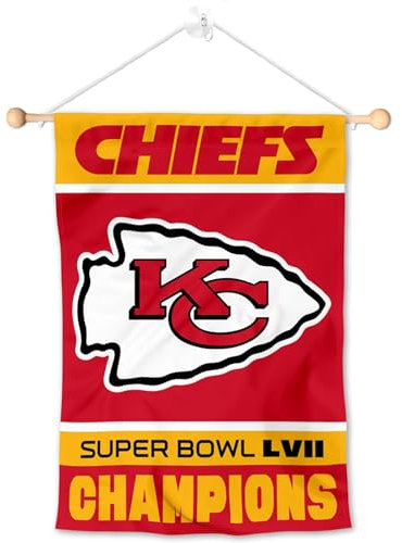 Kansas City Chiefs 2022 2023 Super Bowl Champions Banner Fenster Wandbehang Flagge mit Saugnapf