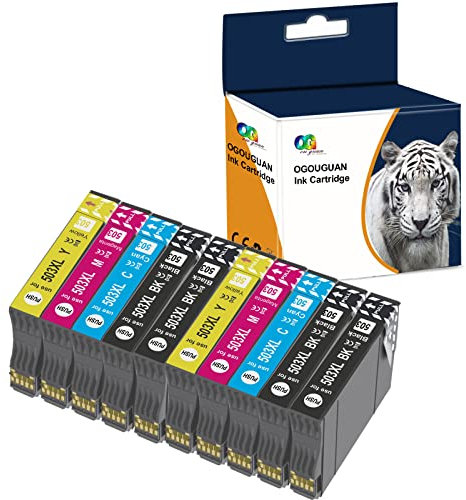 OGOUGUAN 503XL Tintenpatronen Druckerpatronen Ersatz für Epson 503 XL, Zubehör für Drucker Epson Expression Home XP-5200 XP-5205 Workforce WF-2960DWF WF-2965DWF (10 Pack)