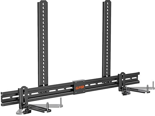 ELIVED Universal Soundbar Bracket Fit Samsung, Sonos, Sony, LG, Bose, JBL, MAJORITY Soundbar with/without Holes up to 6.8KG, Use Alone on Wall or Mount under/above TV with Anti-Slip Base Holder EV5011