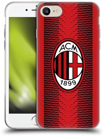 Head Case Designs Offizielle AC Milan Home 2023/24 Wappen-Set Soft Gel Handyhülle Hülle kompatibel mit Apple iPhone 7/8 / SE 2020 & 2022