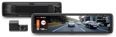 Mio™ MiVue R850T Dashcam Auto vorne hinten mit 2.5K HDR-Aufnahmen & STARVIS CMOS Sensor für scharfe Bilder Tag & Nacht I Echtzeit-Backup des Dash Cam Spiegels Dank Highspeed WLAN I GPS Auto Kamera