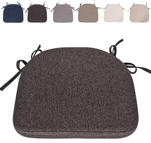 RUIXUAN Stuhlkissen mit Bändern (43 * 41cm) Sitzkissen Stuhl rutschfest Sitzauflage Sitzpolster halbrund für Stühle Bequeme Waschbar in Haus und Garten Büro