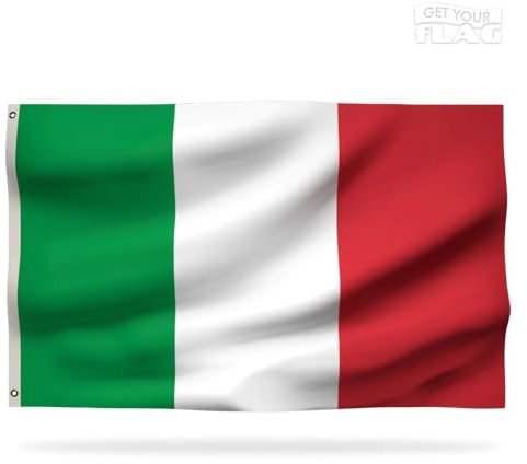 Bandiera Italia Premium 150x90 cm - Bandiera Italiana durevole e di alta qualità con 2 occhielli in metallo - sii orgoglioso dei tuoi colori !