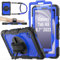 SEYMAC stock for Samsung Galaxy Tab A9 Case 8.7 inch 2023, Heavy Duty Shockproof Cover with Screen Protector, 360° Rotating Stand/Hand Strap & Pen Holder for Samsung A9 Tablet Case, Blue